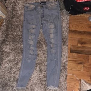 Flying monkey slashed jeans